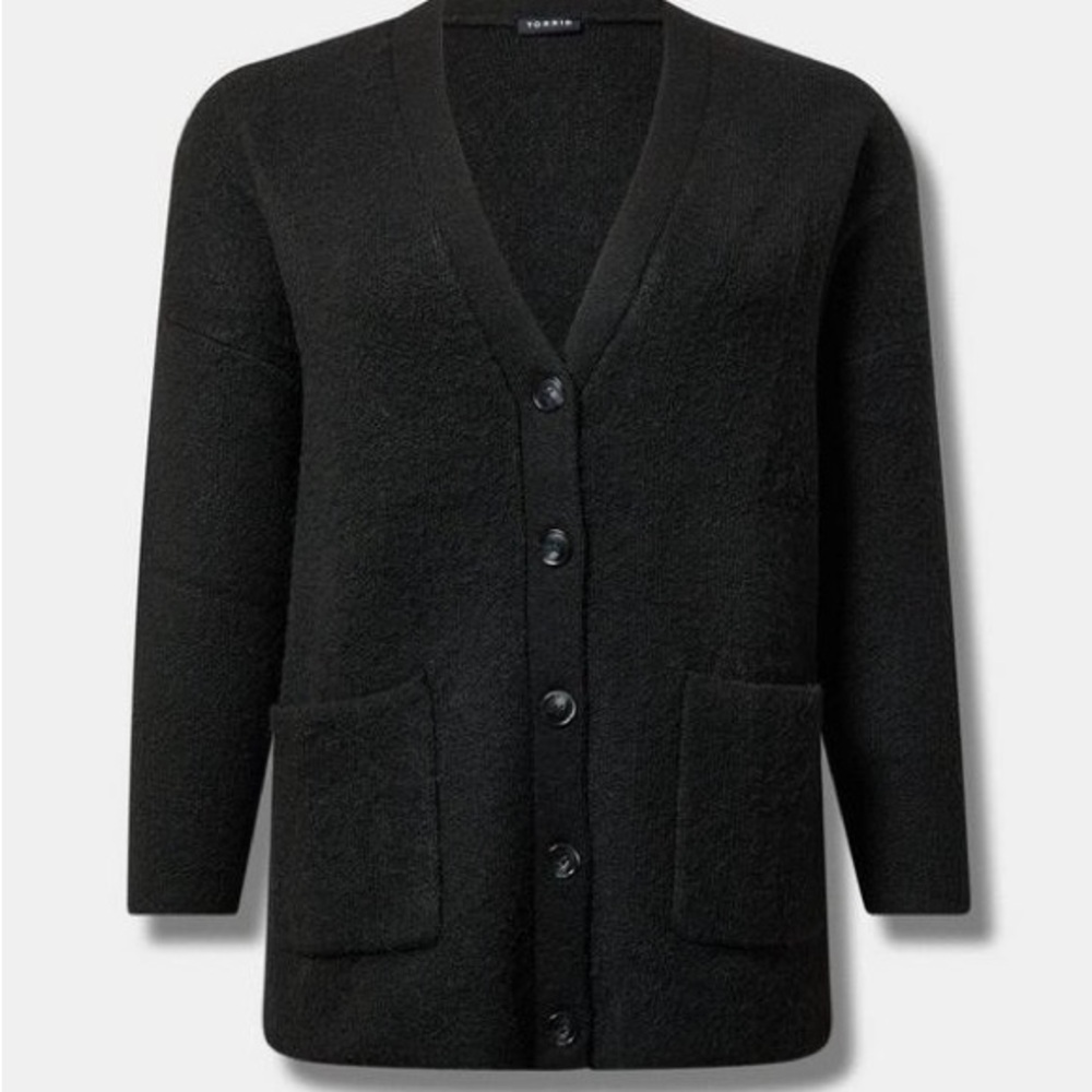 Torrid Black Button-Up Oversized Cardigan Sweater